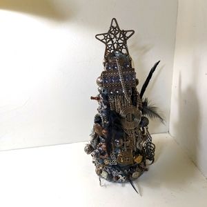 Steampunk. Costume Jewelry beaded tree.   handmade custom gift decor statement